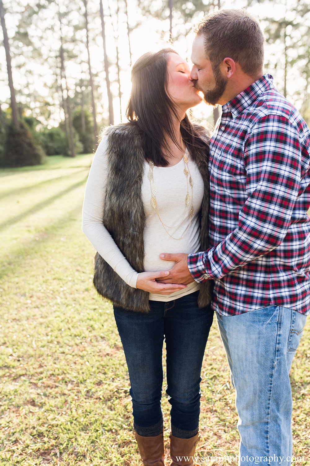 Ashburn Ga Photographer Fall Plaid Maternity Session