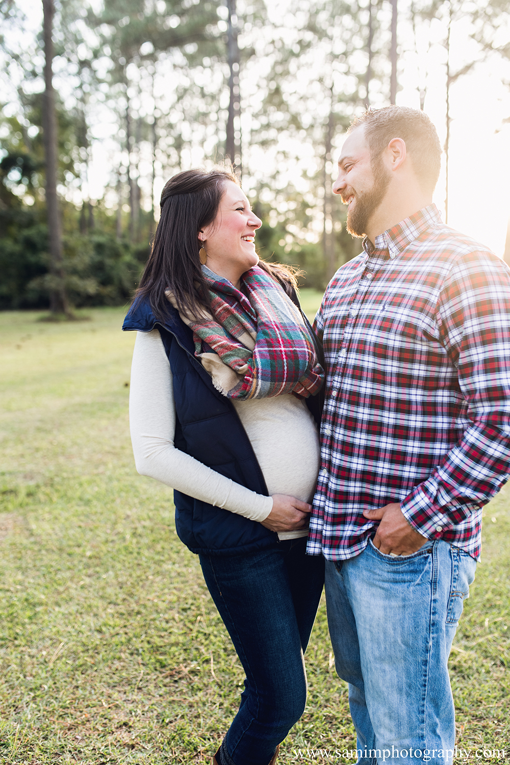 Ashburn Ga Photographer Fall Plaid Maternity Session