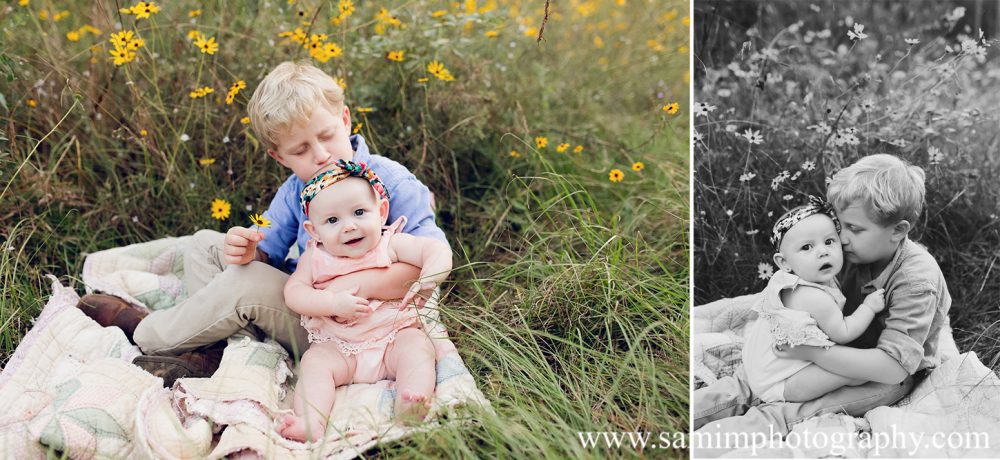 Ashburn Ga Photographer Country Family session Ross Lake wildflower