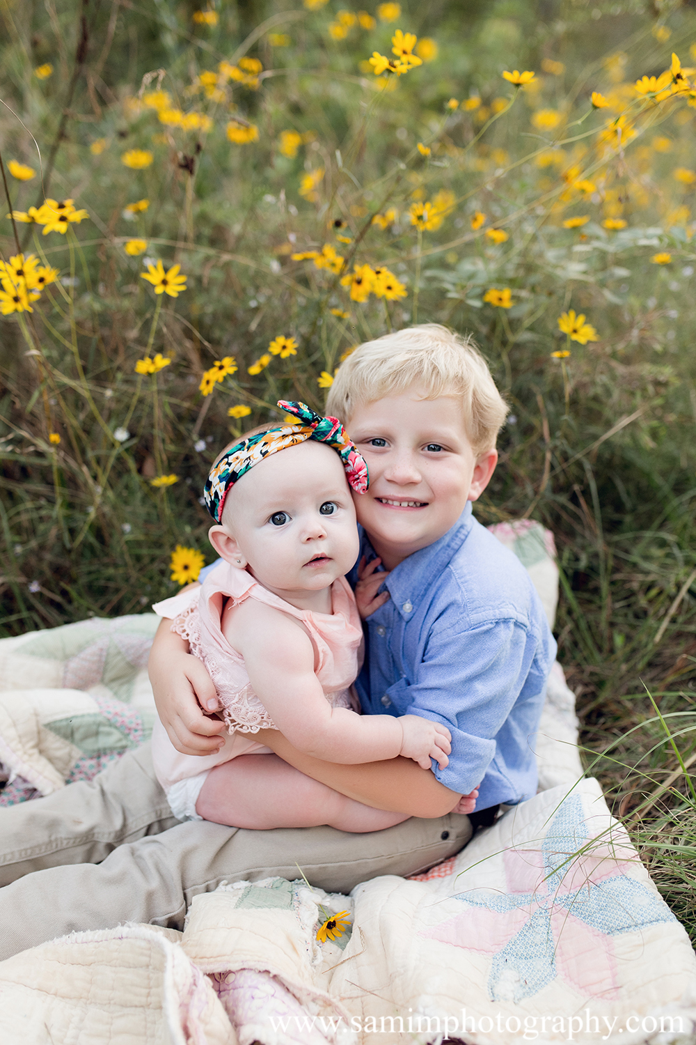 Ashburn Ga Photographer Country Family session Ross Lake wildflower