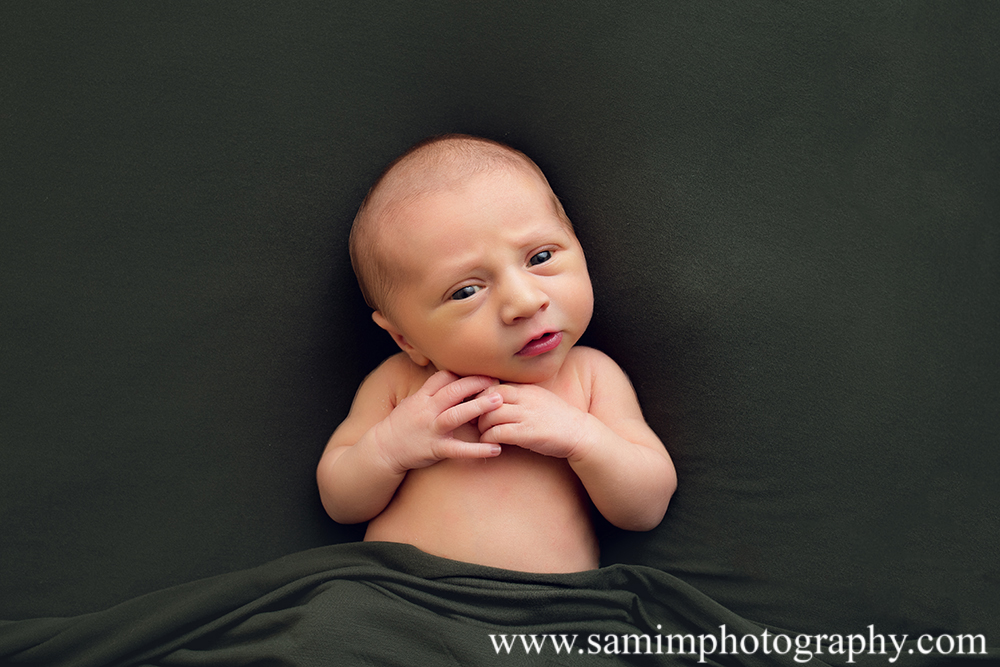 Ashburn Ga Photographer precious studio newborn session baby wide awake