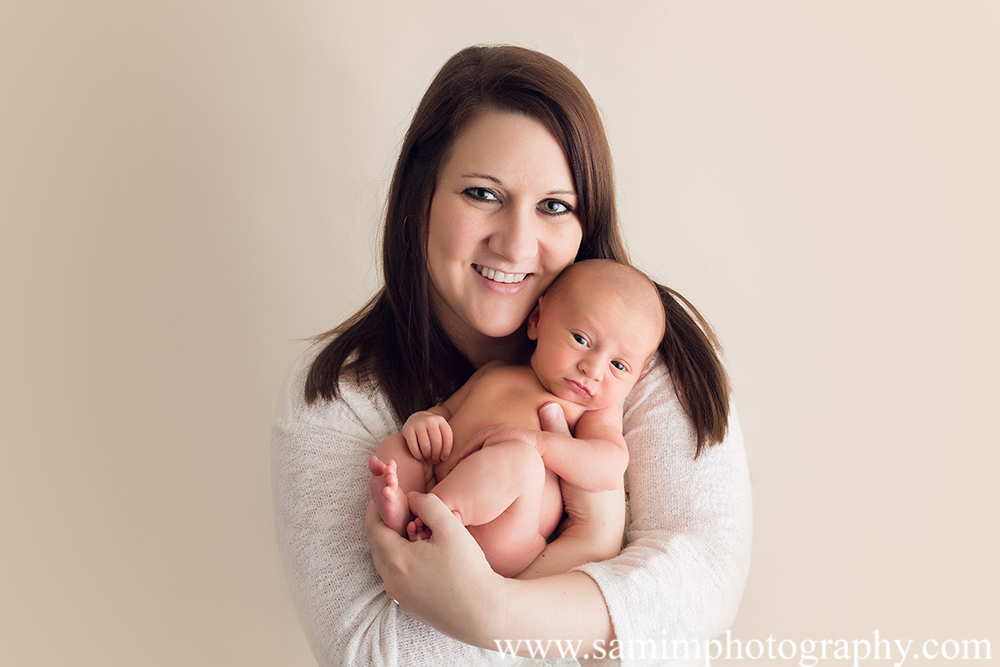 Ashburn Ga Photographer precious studio newborn session mama and son