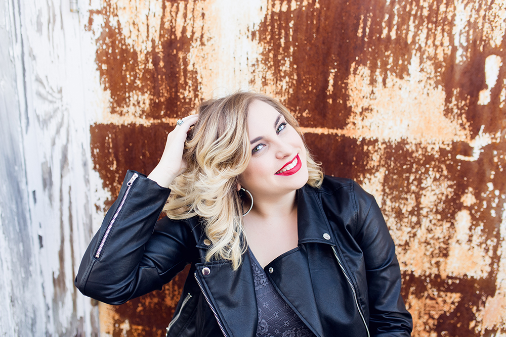 Ashburn Ga Senior Photographer styling senior session Leather Jacket edgy alley senior session