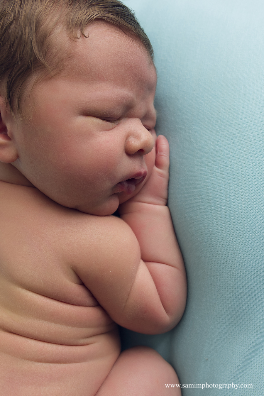 SamiM Photography little boy's newborn session newborn profile newborn rolls