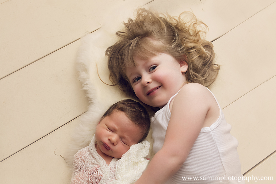 SamiM Photography little boy's newborn session family newborn sister and brother