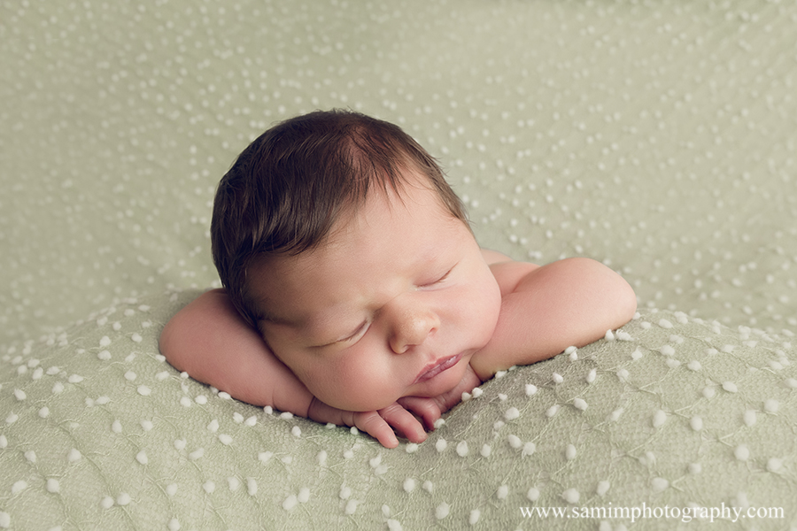 SamiM Photography little boy's newborn session sage green 