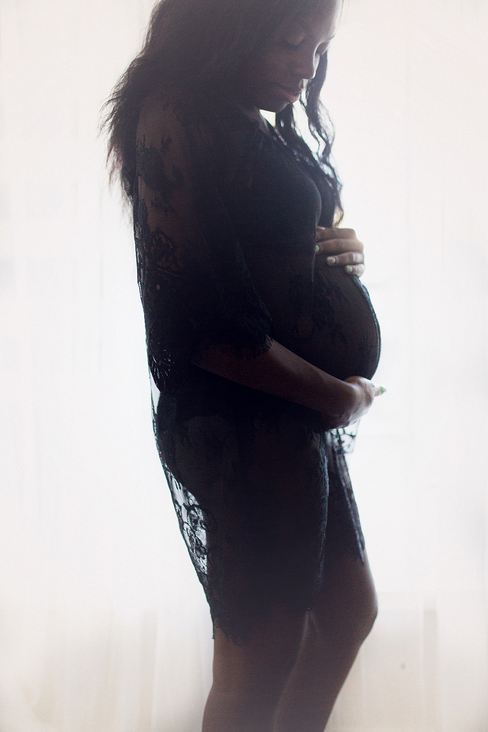 SamiM Photography Maternity boudoir Black beauty