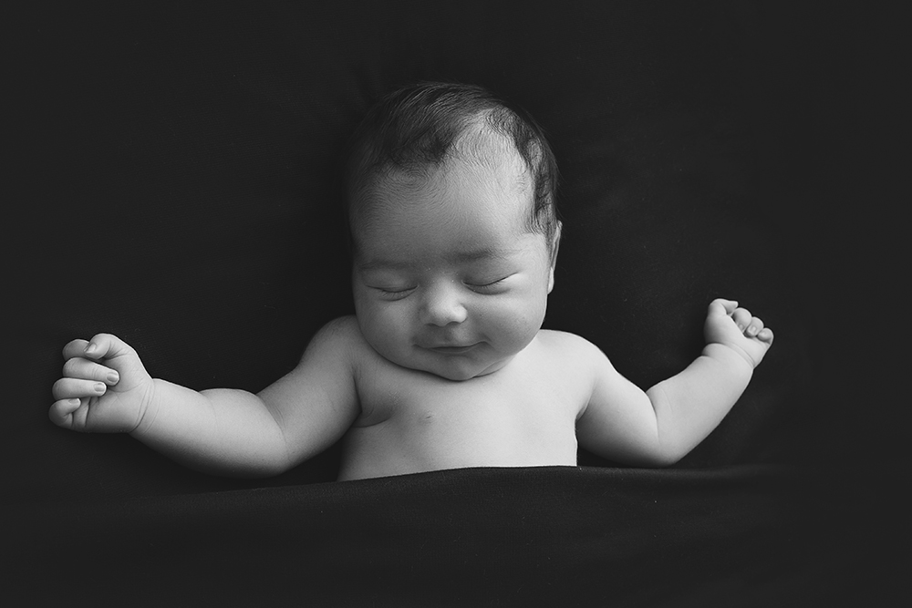 Cream Newborn Studio Session newborn smiles