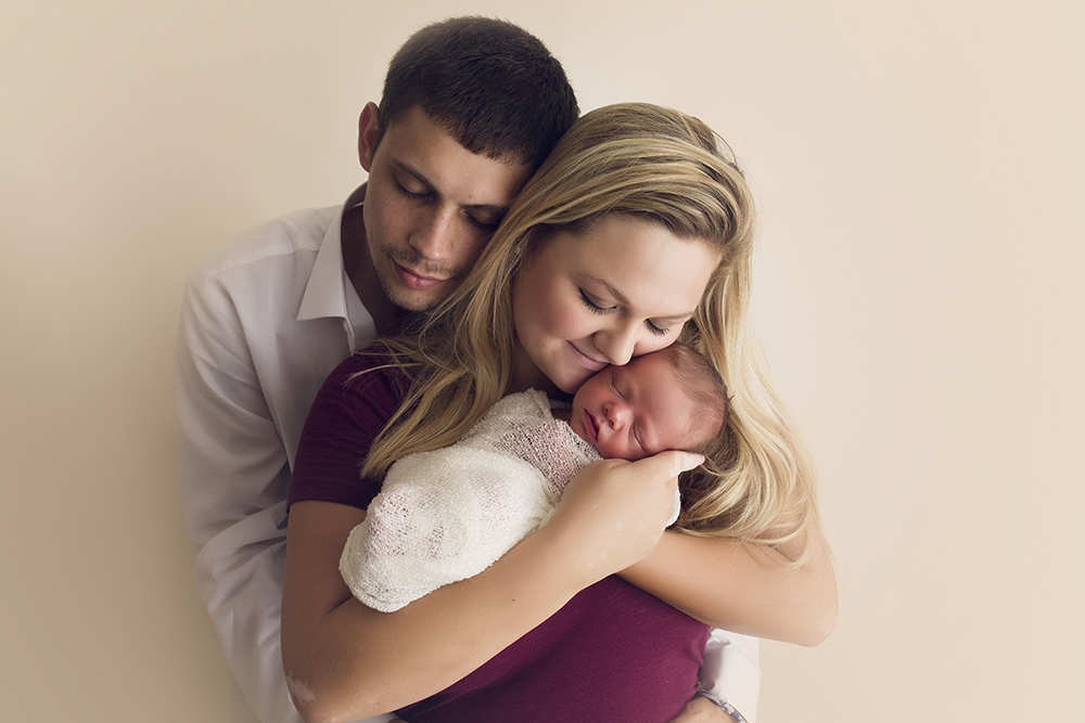 neutral newborn session newborn mommy and daddy photo