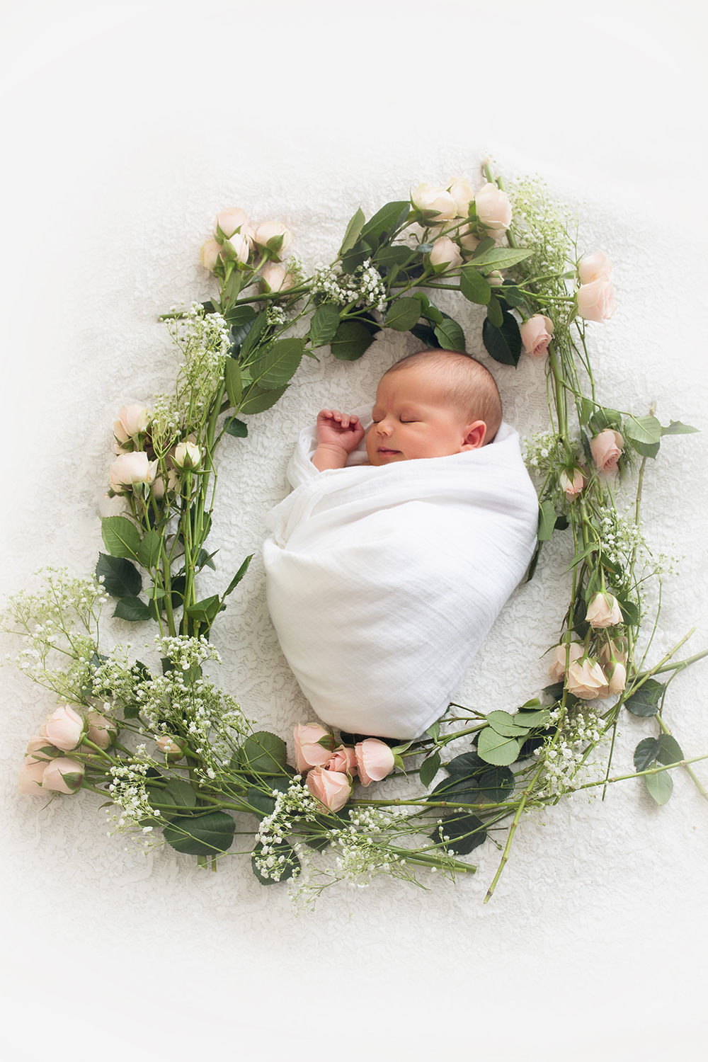 Floral Newborn Session with flowers