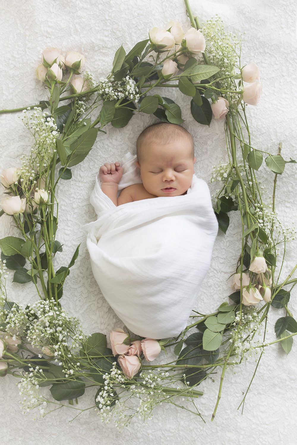 Floral Newborn Session with flowers