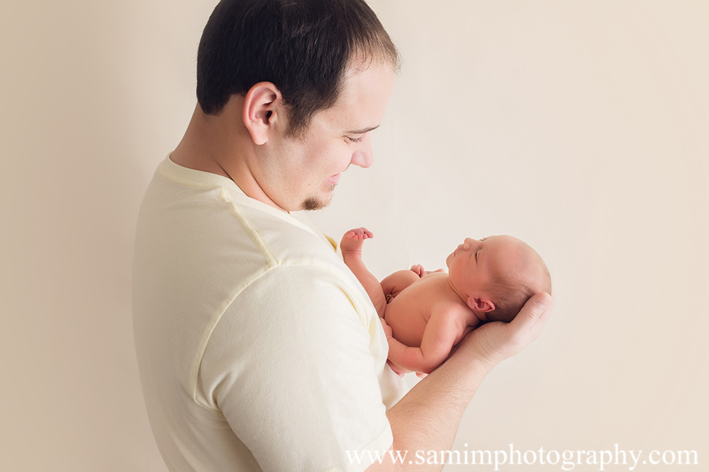 Ashburn Ga Photographer precious studio newborn session daddy and son